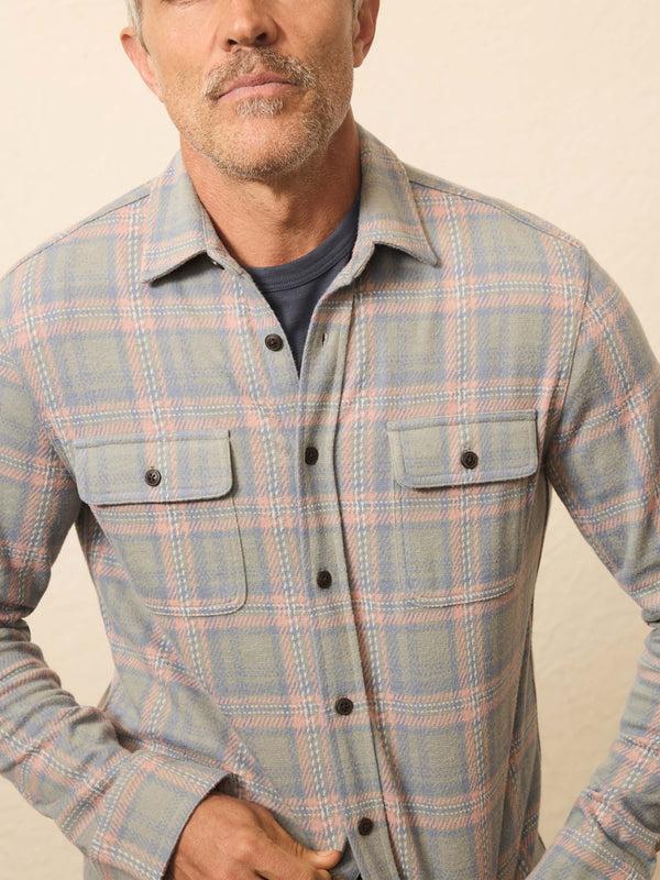 faherty Legend™ Sweater Shirt (Double Pocket) - Forest Rose Plaid Men's Button Ups