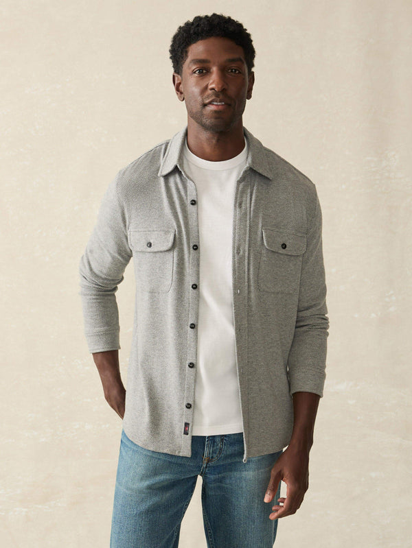 faherty Legend™ Sweater Shirt - Fossil Grey Twill Men's Button Ups