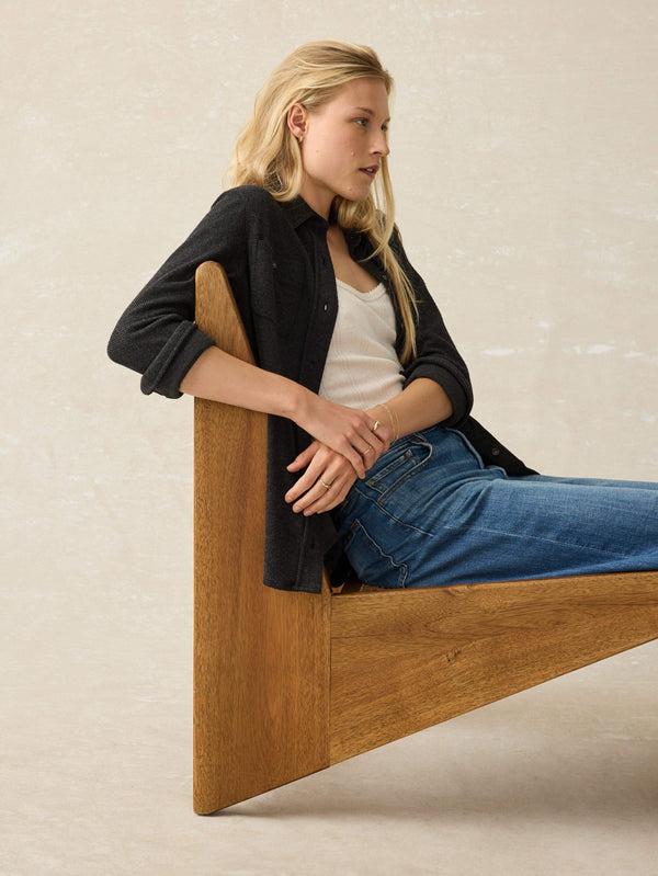 Faherty Legend™ Sweater Shirt - Heathered Black Twill Women's Button Ups