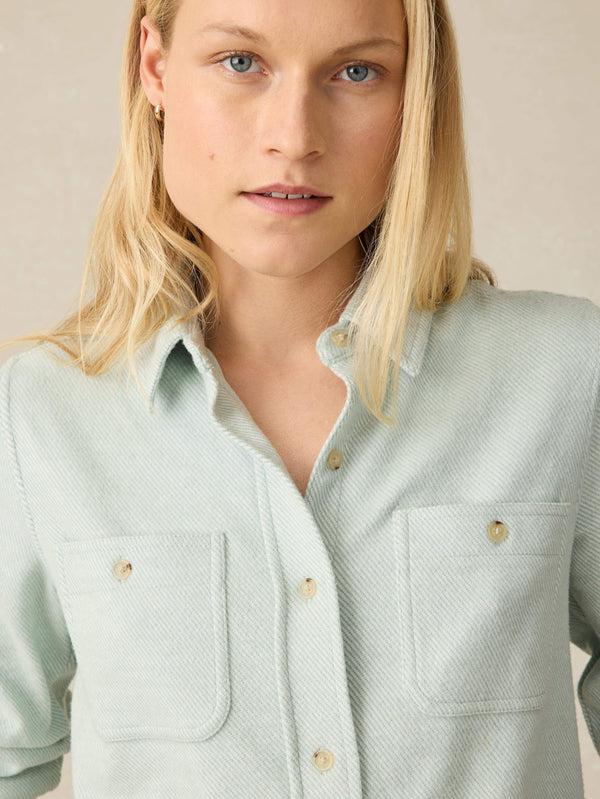 Faherty Legend™ Sweater Shirt - Jadeite Twill Women's Button Ups