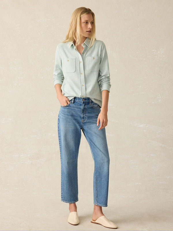 Faherty Legend™ Sweater Shirt - Jadeite Twill Women's Button Ups