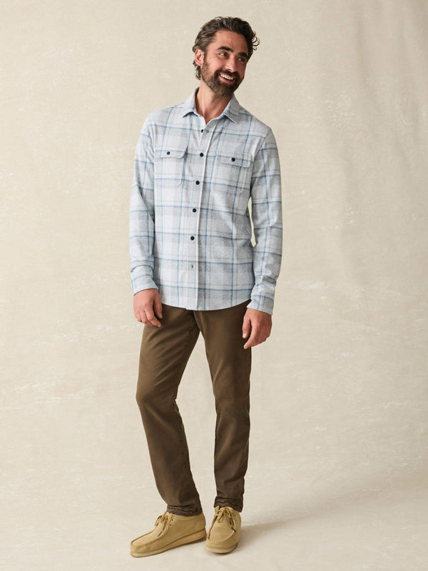 Faherty Legend™ Sweater Shirt - Maine Sky Plaid Men's Button Ups
