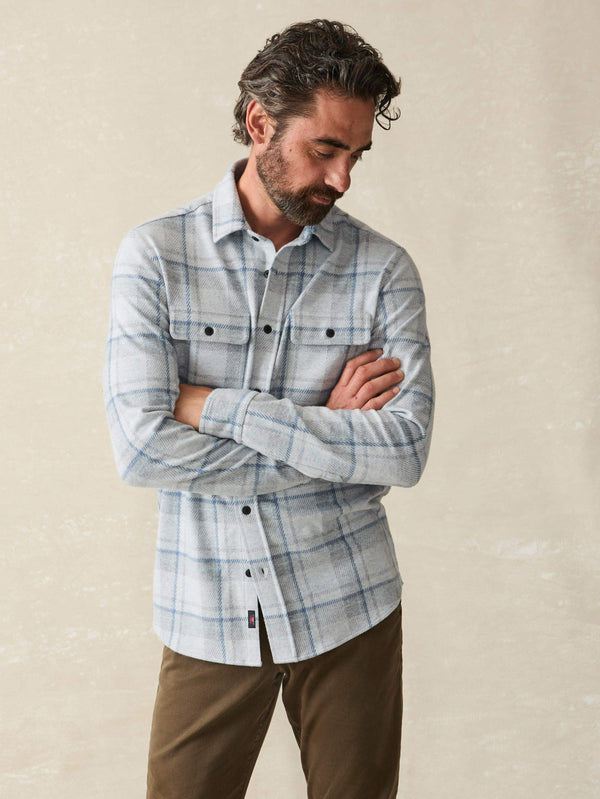 faherty Legend™ Sweater Shirt - Maine Sky Plaid Men's Button Ups