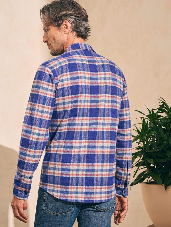 Faherty Legend™ Sweater Shirt - Navy Skyline Plaid Men's Button Ups