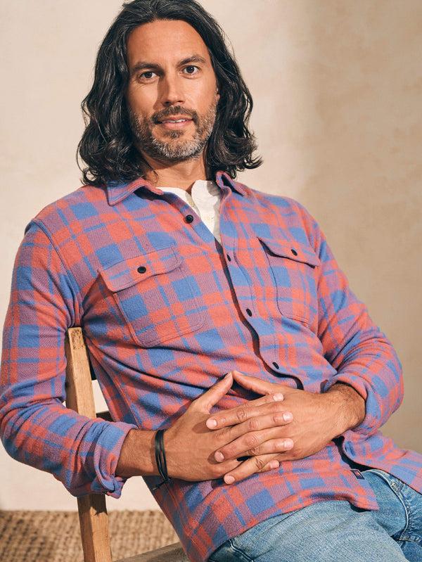 Faherty Legend™ Sweater Shirt - Rose Blue Check Men's Button Ups