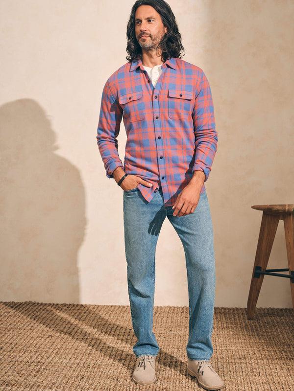 faherty Legend™ Sweater Shirt - Rose Blue Check Men's Button Ups