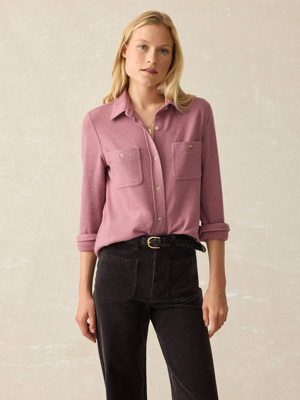 Faherty Legend™ Sweater Shirt - Rose Twill Women's Button Ups