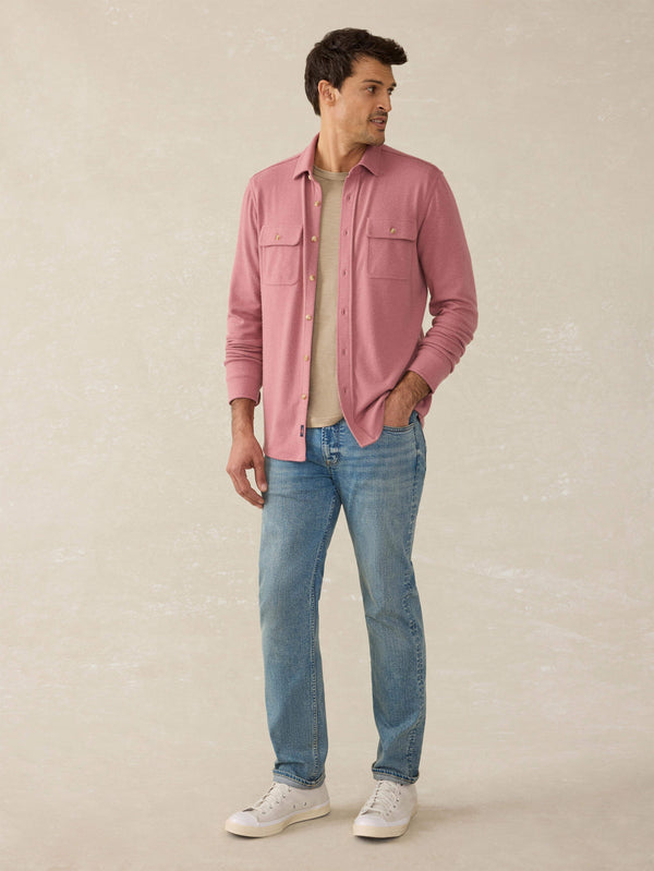 Faherty Legend™ Sweater Shirt - Sandstone Red Twill Men's Button Ups