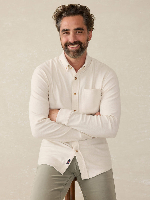 Faherty Legend™ Sweater Shirt (Single Pocket) - Off White Men's Button Ups
