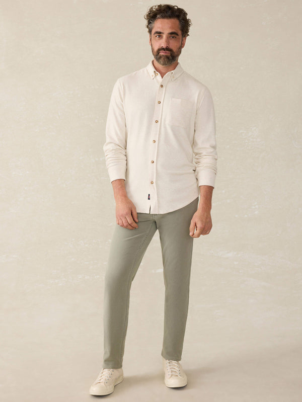 faherty Legend™ Sweater Shirt (Single Pocket) - Off White Men's Button Ups