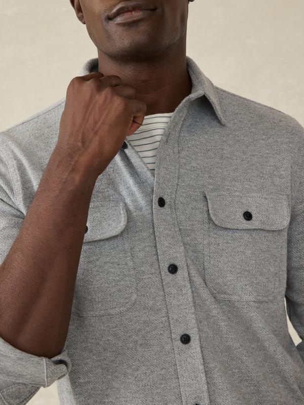 Faherty Legend™ Sweater Shirt (Tall) - Fossil Grey Twill Men's Button Ups