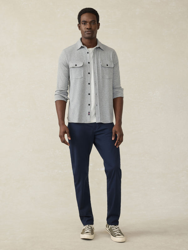 Faherty Legend™ Sweater Shirt (Tall) - Fossil Grey Twill Men's Button Ups