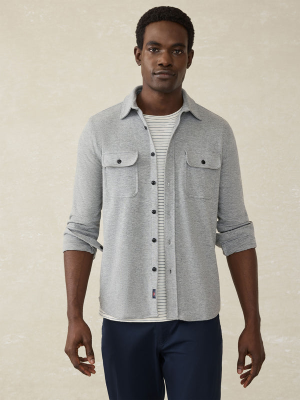 faherty Legend™ Sweater Shirt (Tall) - Fossil Grey Twill Men's Button Ups