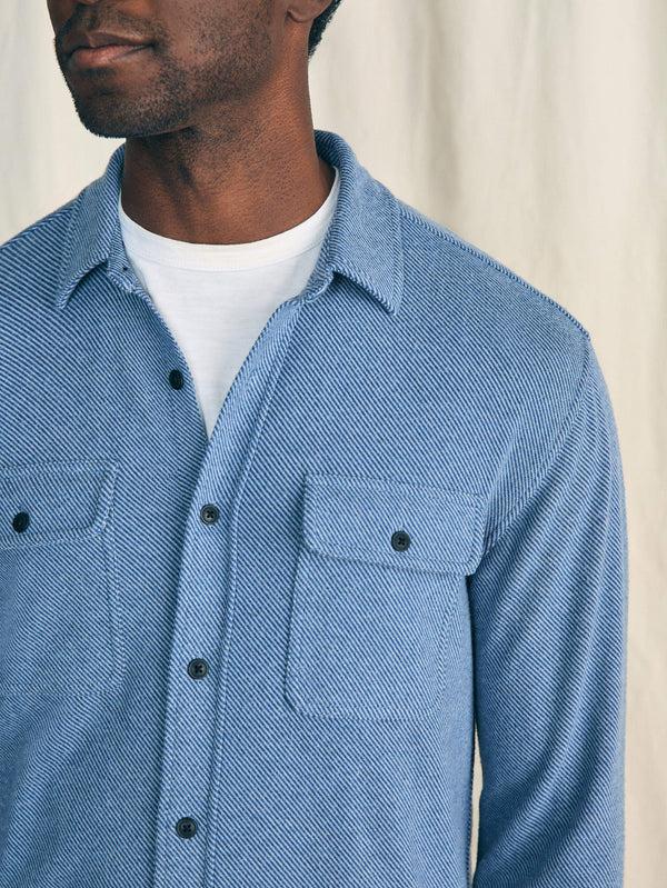 Faherty Legend™ Sweater Shirt (Tall) - Glacier Blue Twill Men's Button Ups