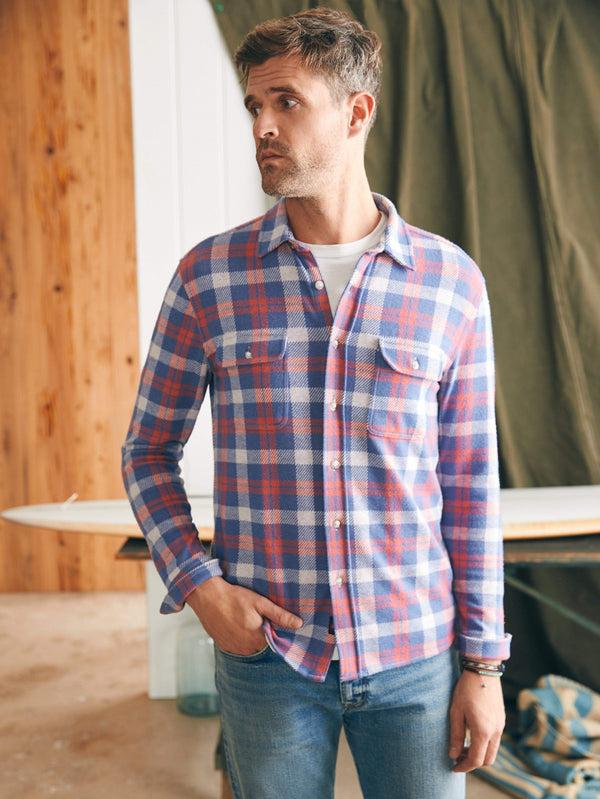 Faherty Legend™ Sweater Shirt (Tall) - Viewpoint Rose Plaid Men's Button Ups