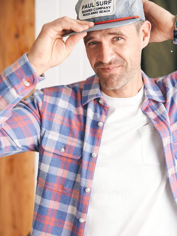 Faherty Legend™ Sweater Shirt (Tall) - Viewpoint Rose Plaid Men's Button Ups