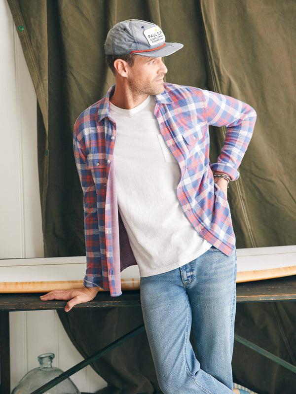 faherty Legend™ Sweater Shirt (Tall) - Viewpoint Rose Plaid Men's Button Ups