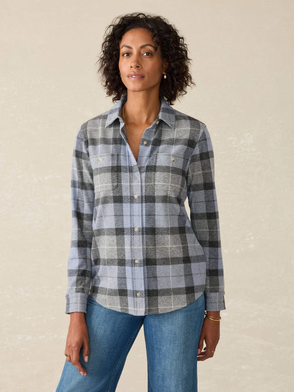 faherty Legend™ Sweater Shirt - True North Plaid Women's Button Ups