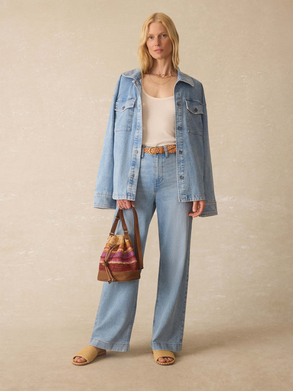 Faherty Linen Denim Jacket - Summer Seas Wash Women's Outerwear