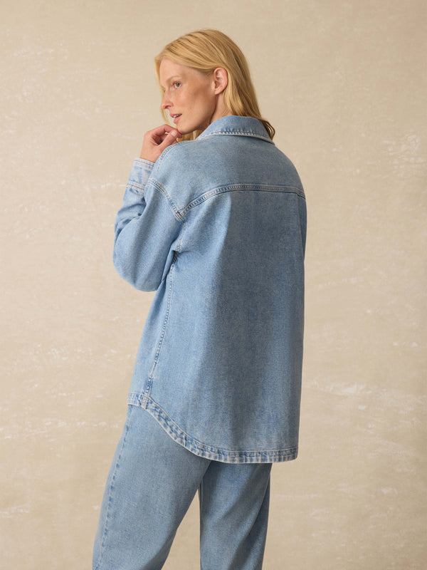 Faherty Linen Denim Jacket - Summer Seas Wash Women's Outerwear
