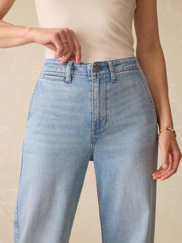 Faherty Linen Denim Pant - Summer Seas Wash Women's Bottoms