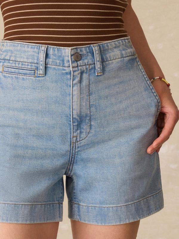 Faherty Linen Denim Short - Summer Seas Wash Women's Bottoms