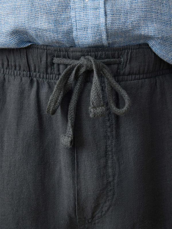 Faherty Linen Drawstring Pant - Washed Black Men's Bottoms