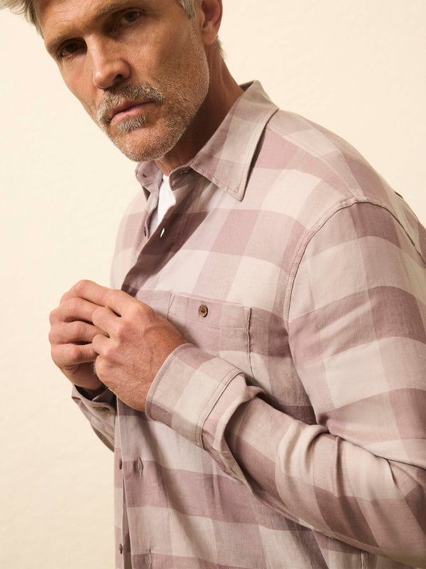 Faherty Long-Sleeve Breeze Shirt - Brown Rock Buffalo Men's Button Ups