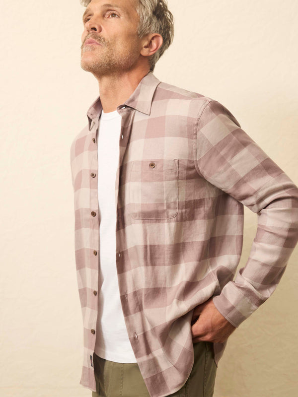 faherty Long-Sleeve Breeze Shirt - Brown Rock Buffalo Men's Button Ups