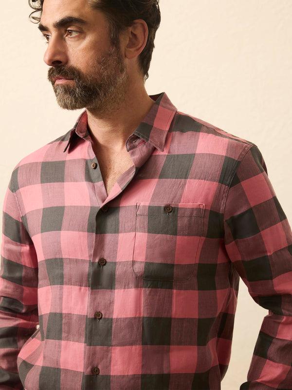 Faherty Long-Sleeve Breeze Shirt - Charcoal Red Buffalo Men's Button Ups