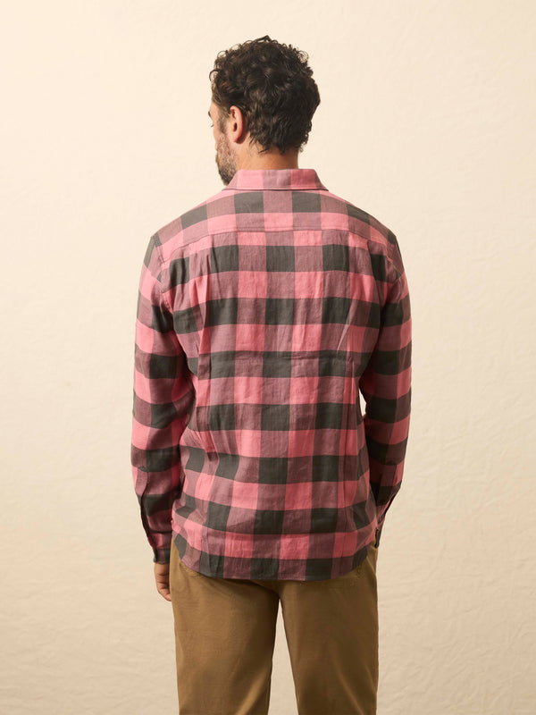 Faherty Long-Sleeve Breeze Shirt - Charcoal Red Buffalo Men's Button Ups