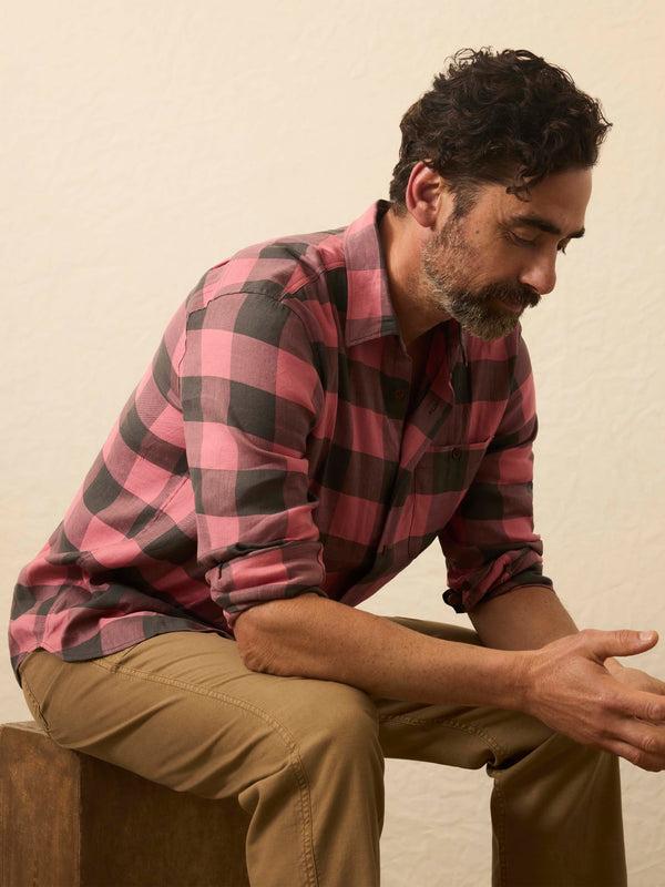 Faherty Long-Sleeve Breeze Shirt - Charcoal Red Buffalo Men's Button Ups