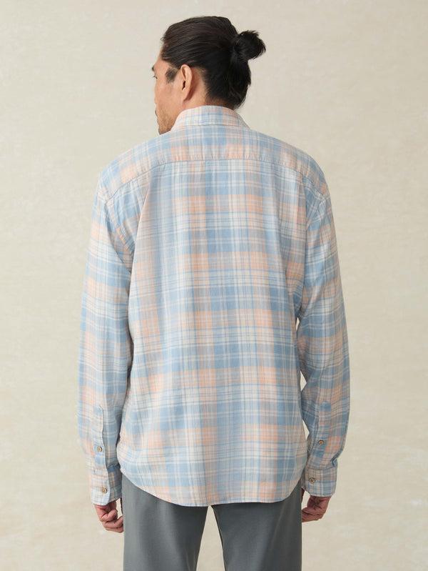 Faherty Long-Sleeve Breeze Shirt - Coral River Plaid Men's Button Ups