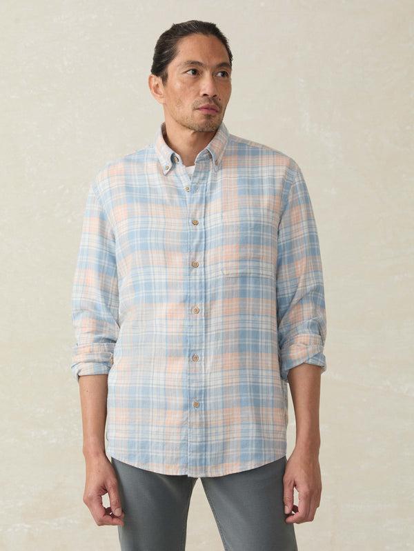 faherty Long-Sleeve Breeze Shirt - Coral River Plaid Men's Button Ups