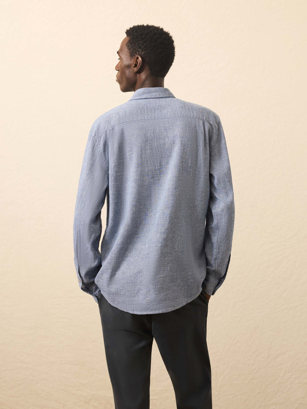 Faherty Long-Sleeve Breeze Shirt - Ocean Pincheck Men's Button Ups