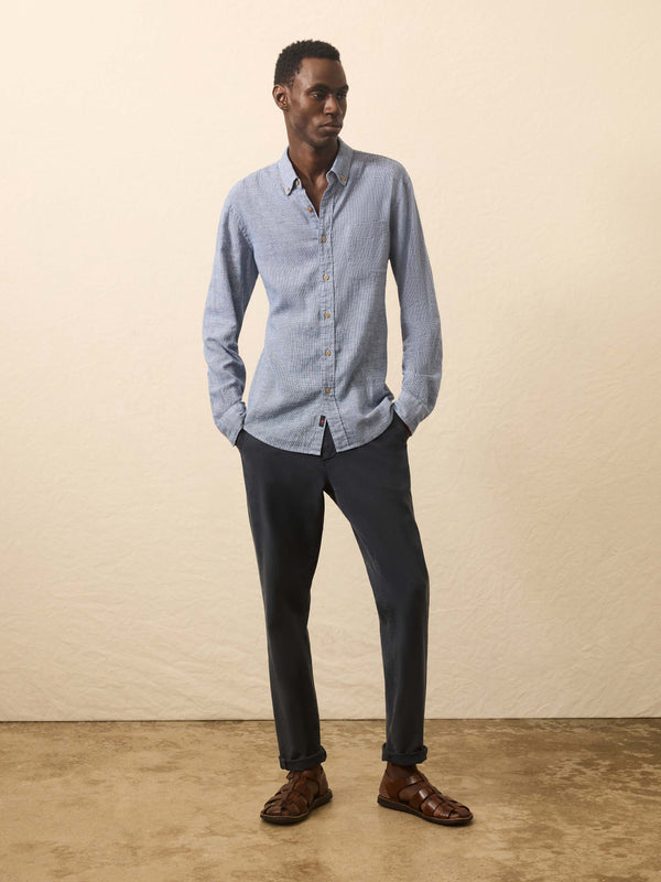 Faherty Long-Sleeve Breeze Shirt - Ocean Pincheck Men's Button Ups