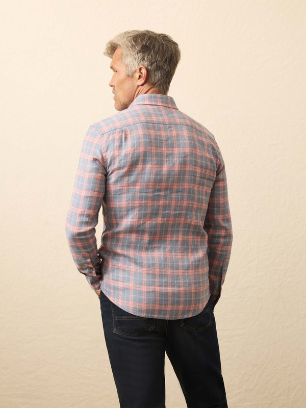 Faherty Long-Sleeve Breeze Shirt - Sunrise Sky Plaid Men's Button Ups