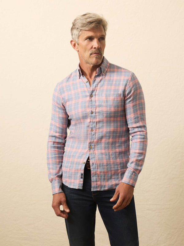 faherty Long-Sleeve Breeze Shirt - Sunrise Sky Plaid Men's Button Ups