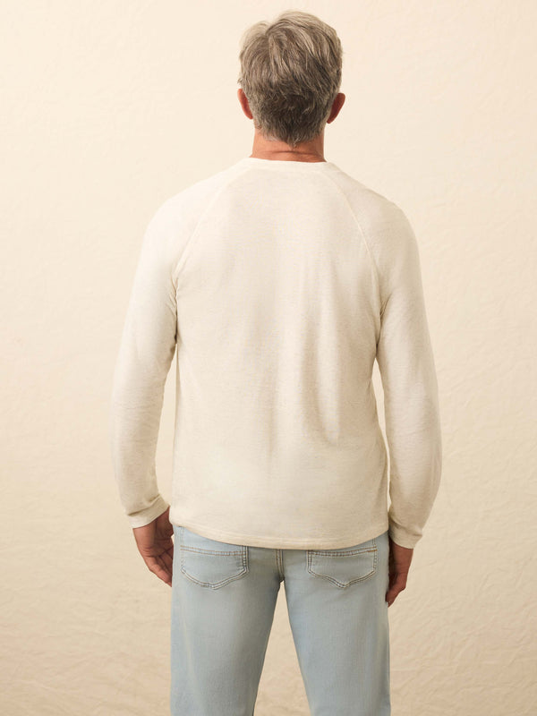 Faherty Long-Sleeve Cloud Henley - Ivory Heather Men's Knits
