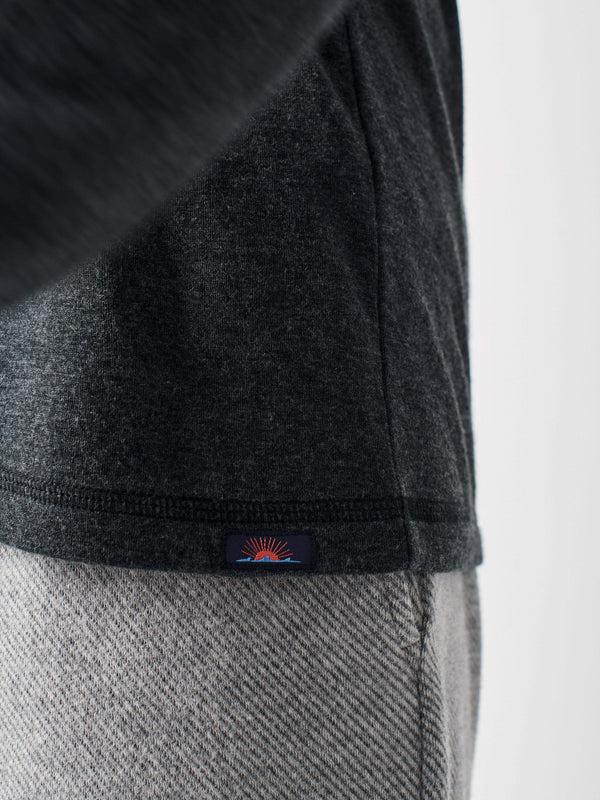 Faherty Long-Sleeve Newport Cloud Henley (Tall) - Charcoal Men's Knits