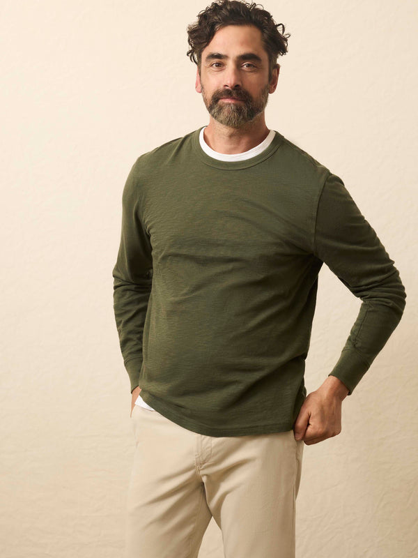 faherty Long-Sleeve Sunwashed Tee - Fall Evergreen Men's Knits