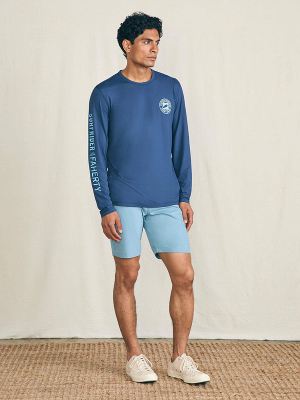 Faherty Long-Sleeve Surfrider Shorelite UPF Tee - Deep Navy Men's Knits