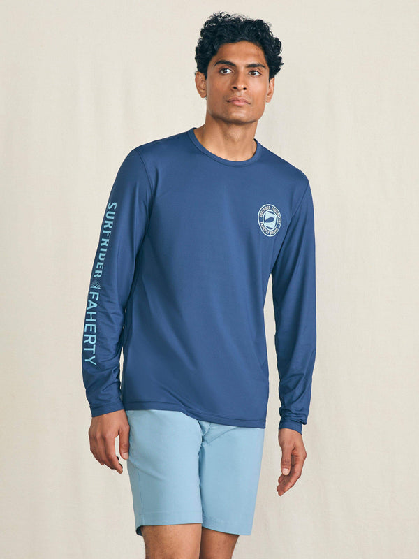 faherty Long-Sleeve Surfrider Shorelite UPF Tee - Deep Navy Men's Knits