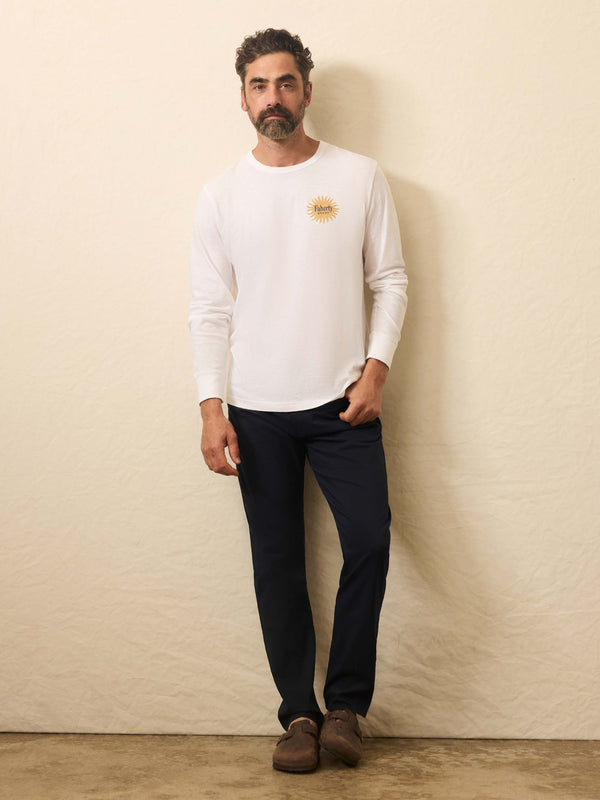 Faherty Longs-Sleeve Sunwashed Graphic Tee - White Men's Knits