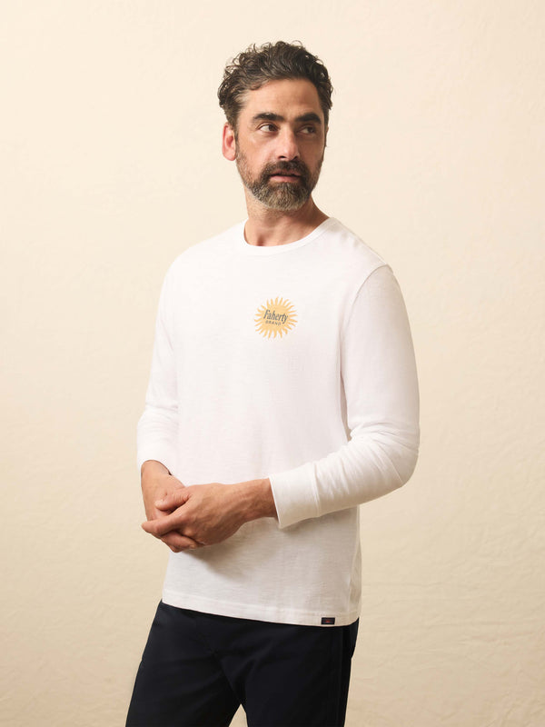 faherty Longs-Sleeve Sunwashed Graphic Tee - White Men's Knits