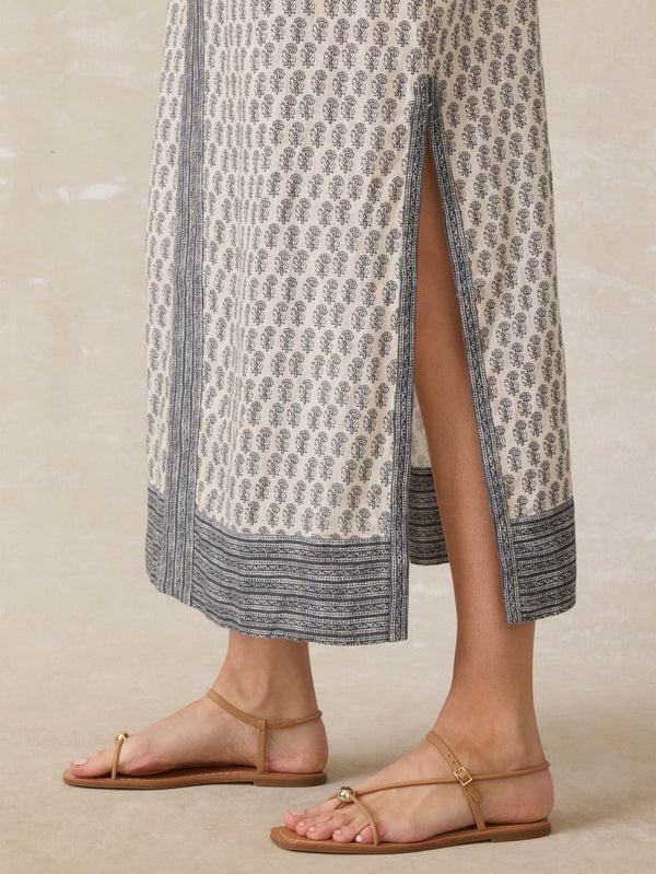 Faherty Macey Linen Maxi Dress - Summer Pearl Blossom Women's Dresses