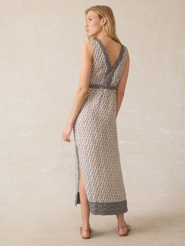 Faherty Macey Linen Maxi Dress - Summer Pearl Blossom Women's Dresses
