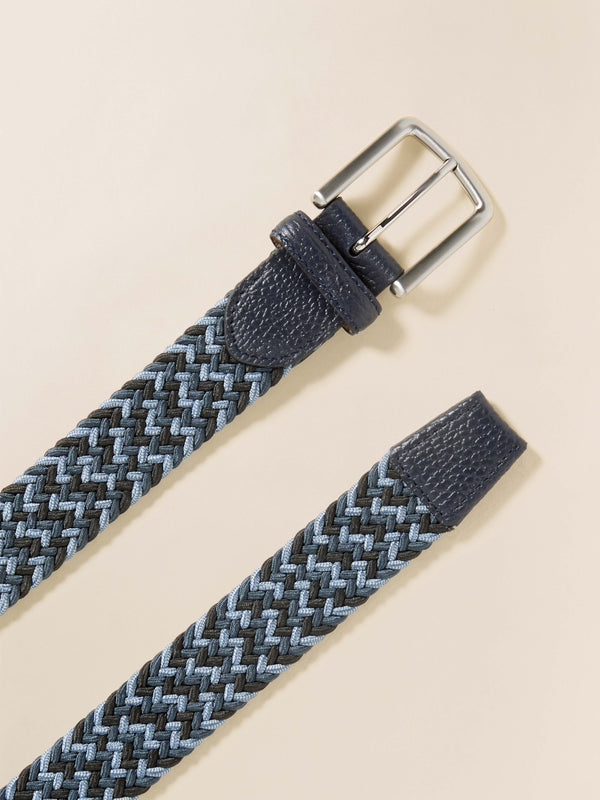 Faherty Men's Stretch Woven Belt - Blue Multi Men's Belts