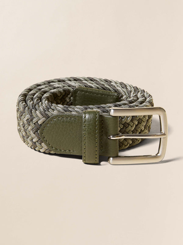 faherty Mens Stretch Woven Belt - Green Multi Accessories Belts