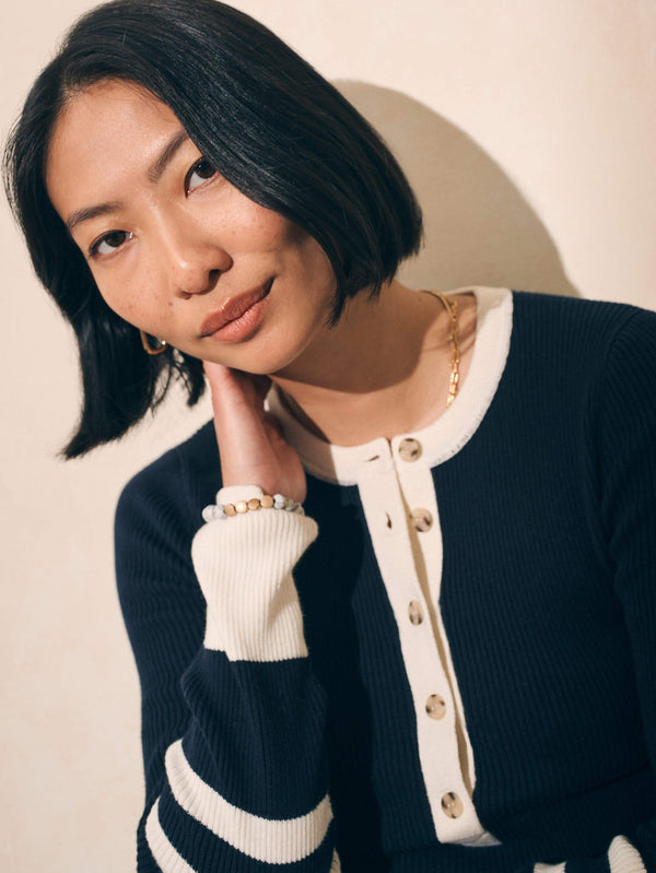 Faherty Mikki Henley - Coastal Colorblock Women's Sweaters